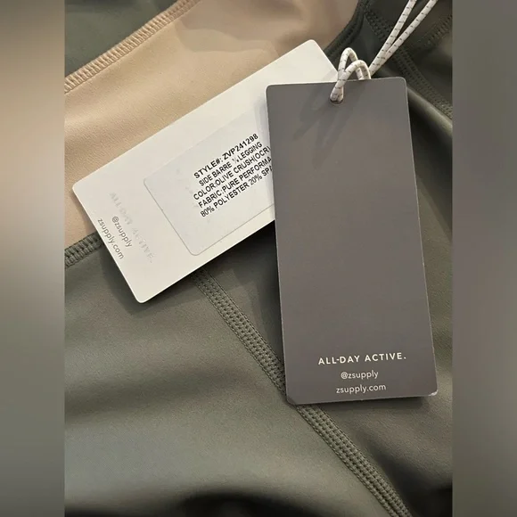 NWT - Z Supply Side 7/8 Barre Legging In Olive Crush Size Small - Picture 4 of 5